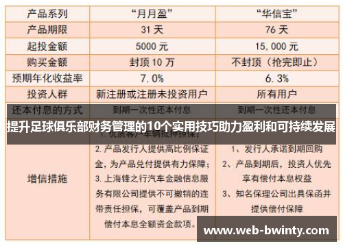 提升足球俱乐部财务管理的10个实用技巧助力盈利和可持续发展